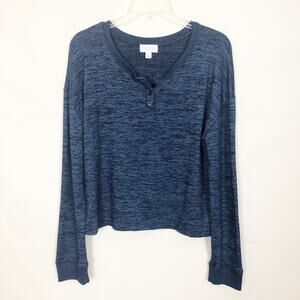 Love by Gap Marled Womens Blue Crop Top/Sweater Size Medium